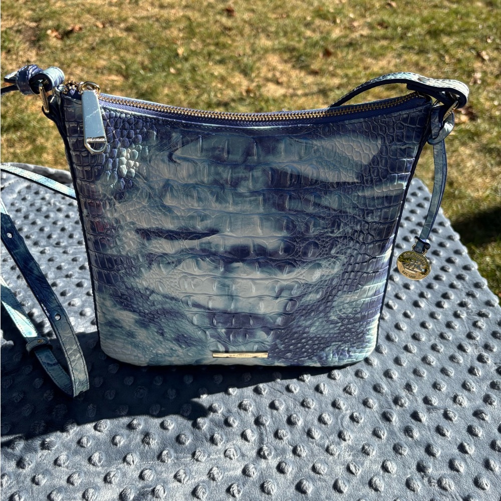 Brahmin tie-dye looking crossbody purse.